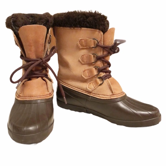 Sorel Shoes - SOREL Caribou Tan & Brown Rubber Lace Up Boots